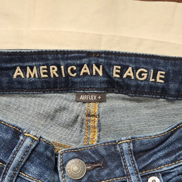 American Eagle Outfitters Men's Dark Blue Slim Straight Jeans - Picture 2 of 9